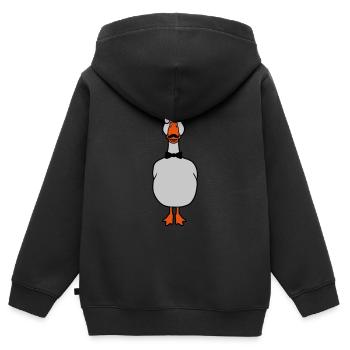 Sir Monokel Lunettes Oie - Sweat Premium à capuche zippé enfant bio - noir - Dos - AI Model Kid Male (0cm)