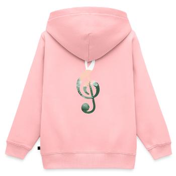 Paysage clé de sol - Sweat Premium à capuche zippé enfant bio - rose - Dos - AI Model Kid Female (0cm)
