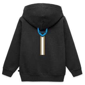 Marseille Fußballverein - Kinder Premium Organic Zip Hoodie - Schwarz - Hinten - AI Model Kid Male (0cm)