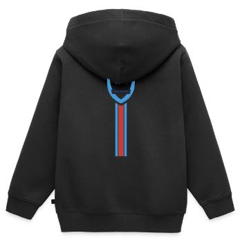 Straßburger Fußballverein - Kinder Premium Organic Zip Hoodie - Schwarz - Hinten - AI Model Kid Male (0cm)