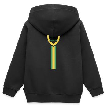 Fußballverein Nantes - Kinder Premium Organic Zip Hoodie - Schwarz - Hinten - AI Model Kid Male (0cm)