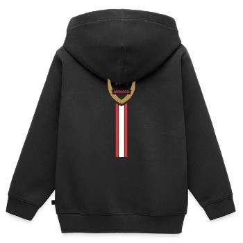 Monaco Fußballverein - Kinder Premium Organic Zip Hoodie - Schwarz - Hinten - AI Model Kid Male (0cm)