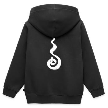 Eine flammende Schlange - Kinder Premium Organic Zip Hoodie - Schwarz - Hinten - AI Model Kid Male (0cm)