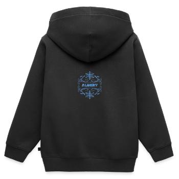 Geschenk für Albert - Kinder Premium Organic Zip Hoodie - Schwarz - Hinten - AI Model Kid Male (0cm)