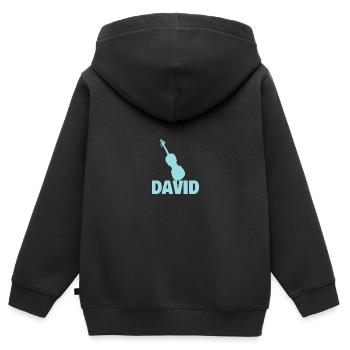 Bratsche David - Kinder Premium Organic Zip Hoodie - Schwarz - Hinten - AI Model Kid Male (0cm)