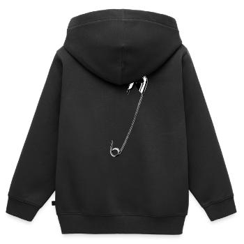 Épingle de sûreté - Sweat Premium à capuche zippé enfant bio - noir - Dos - AI Model Kid Male (0cm)