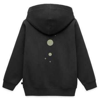 "Cosmic alignment" - Kids Premium Organic Zip-up Hoodie - black - Back - AI Model Kid Male (0cm)