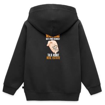 Über Immobilien sprechen Immobilienmakler - Kinder Premium Organic Zip Hoodie - Schwarz - Hinten - AI Model Kid Male (0cm)
