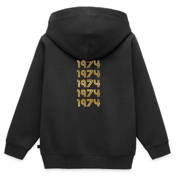 Style 1974 - Sweat Premium à capuche zippé enfant bio - noir - Dos - AI Model Kid Male (0cm)