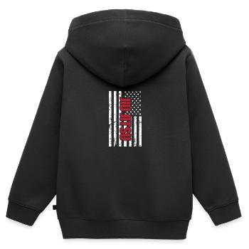 Jiu Jitsu Selbstverteidigung - Kinder Premium Organic Zip Hoodie - Schwarz - Hinten - AI Model Kid Male (0cm)