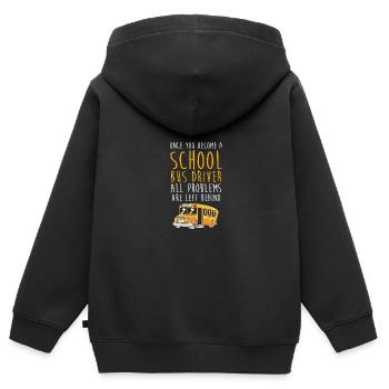Schulbusfahrer Schulbus - Kinder Premium Organic Zip Hoodie - Schwarz - Hinten - AI Model Kid Male (0cm)