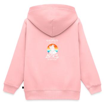 Sternzeichen Widder - Kinder Premium Organic Zip Hoodie - Rosa - Hinten - AI Model Kid Female (0cm)