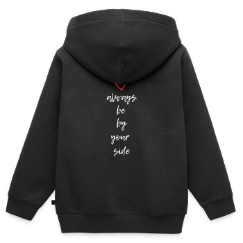 Ich werde immer an deiner Seite sein - Kinder Premium Organic Zip Hoodie - Schwarz - Hinten - AI Model Kid Male (0cm)