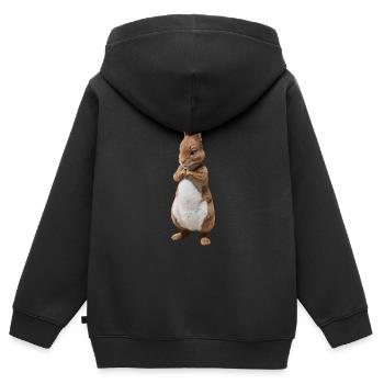 Niedlicher Hase braun 21 - Kinder Premium Organic Zip Hoodie - Schwarz - Hinten - AI Model Kid Male (0cm)