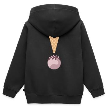 Une glace, un point c'est tout! - Sweat Premium à capuche zippé enfant bio - noir - Dos - AI Model Kid Male (0cm)
