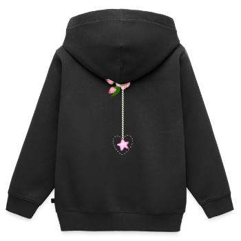 Composition florale - Sweat Premium à capuche zippé enfant bio - noir - Dos - AI Model Kid Male (0cm)