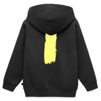 Yellow line through the middle - Kids Premium Organic Zip-up Hoodie - black - Back - AI Model Kid Male (0cm)