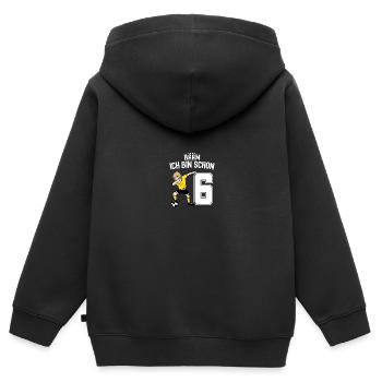 6. Geburtstag Kinder Fussballtrikot Fussballer - Kinder Premium Organic Zip Hoodie - Schwarz - Hinten - AI Model Kid Male (0cm)
