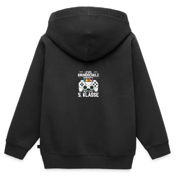 Erstklässler 1. Klasse Einschulung Junge Geschenk - Kinder Premium Organic Zip Hoodie - Schwarz - Hinten - AI Model Kid Male (0cm)