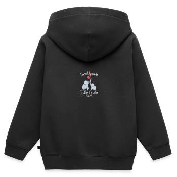 Werdender Bruder Geschenk Ich werde Bruder bald - Kinder Premium Organic Zip Hoodie - Schwarz - Hinten - AI Model Kid Male (0cm)