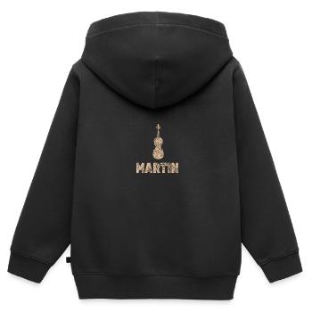 Martin als Bratsche - Kinder Premium Organic Zip Hoodie - Schwarz - Hinten - AI Model Kid Male (0cm)
