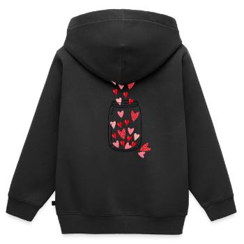 Valentines jar with hearts - Kinder Premium Organic Zip Hoodie - Schwarz - Hinten - AI Model Kid Male (0cm)