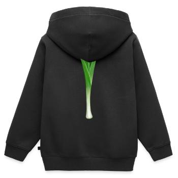Lauch junges Gemüse Teenager Jugendlicher Junge - Kinder Premium Organic Zip Hoodie - Schwarz - Hinten - AI Model Kid Male (0cm)