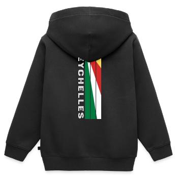 Seychellen Landesfarbe in Streifen - Kinder Premium Organic Zip Hoodie - Schwarz - Hinten - AI Model Kid Male (0cm)