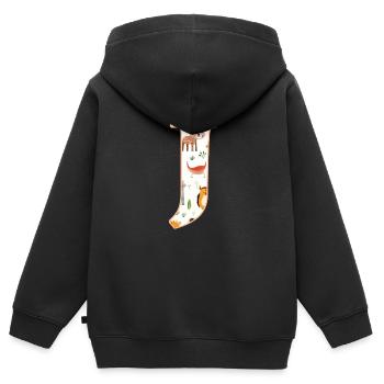 Buchstabe J, Monogramm, Tiermuster - Kinder Premium Organic Zip Hoodie - Schwarz - Hinten - AI Model Kid Male (0cm)