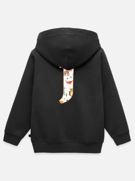 Buchstabe J, Monogramm, Tiermuster - Kinder Premium Organic Zip Hoodie - Schwarz