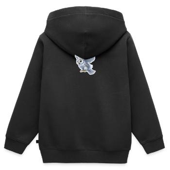 Eulenflug Sticker - Kinder Premium Organic Zip Hoodie - Schwarz - Hinten - AI Model Kid Male (0cm)