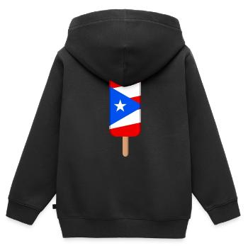 Puerto Rico - Kinder Premium Organic Zip Hoodie - Schwarz - Hinten - AI Model Kid Male (0cm)