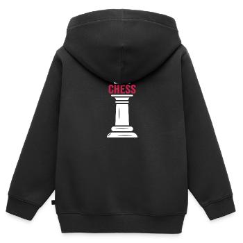 Schachmatt Schach Schachspieler "checkmate" - Kinder Premium Organic Zip Hoodie - Schwarz - Hinten - AI Model Kid Male (0cm)