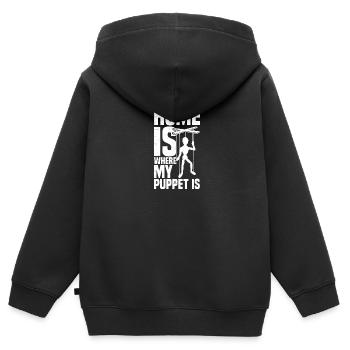 Puppeteering Ventriloquist Puppeteer Puppet for - Kinder Premium Organic Zip Hoodie - Schwarz - Hinten - AI Model Kid Male (0cm)