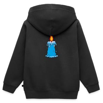 Bougies - Sweat Premium à capuche zippé enfant bio - noir - Dos - AI Model Kid Male (0cm)