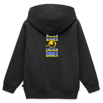 Winer Winer Chicken Dinner T-Shirt - Kinder Premium Organic Zip Hoodie - Schwarz - Hinten - AI Model Kid Male (0cm)
