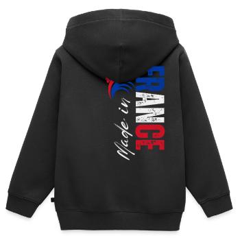 Made in France, I love France - Kids Premium Organic Zip-up Hoodie - black - Back - AI Model Kid Male (0cm)