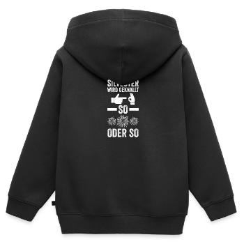 Neujahr Feuerwerk Silvester - Kinder Premium Organic Zip Hoodie - Schwarz - Hinten - AI Model Kid Male (0cm)