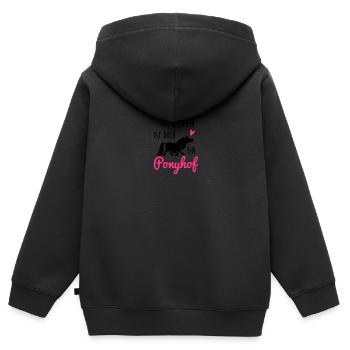 Das Leben ist doch ein Ponyhof - Kinder Premium Organic Zip Hoodie - Schwarz - Hinten - AI Model Kid Male (0cm)