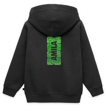 Mädchenname Amila - Kinder Premium Organic Zip Hoodie - Schwarz - Hinten - AI Model Kid Male (0cm)