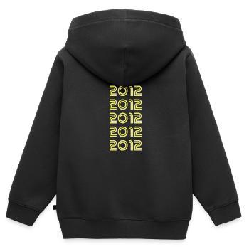 Style 2012 - Kinder Premium Organic Zip Hoodie - Schwarz - Hinten - AI Model Kid Male (0cm)