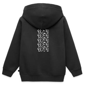 Jahreszahl 1971 - Kinder Premium Organic Zip Hoodie - Schwarz - Hinten - AI Model Kid Male (0cm)