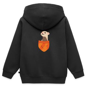 Ferret Cute Animal Ferret Lover - Kids Premium Organic Zip-up Hoodie - black - Back - AI Model Kid Male (0cm)