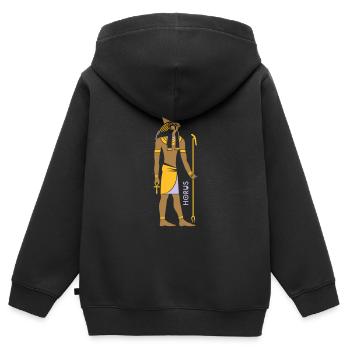 HORUS God of Egypt - Kinder Premium Organic Zip Hoodie - Schwarz - Hinten - AI Model Kid Male (0cm)