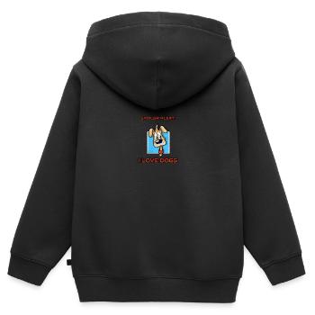 Spoiler Alert I Love Dogs Cartoon Canine - Kinder Premium Organic Zip Hoodie - Schwarz - Hinten - AI Model Kid Male (0cm)