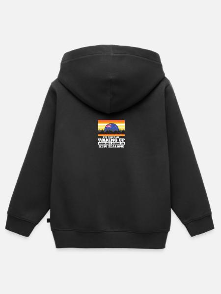 Ik ben het zat om wakker te worden en niet in het nieuwe te zijn - Kinder Premium zip hoodie biologisch - zwart