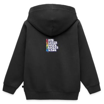 LGBTQ Rainbow Pride Lats Fessiers Biceps Triceps - Sweat Premium à capuche zippé enfant bio - noir - Dos - AI Model Kid Male (0cm)