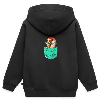 Hot Dog Imbiss - Kinder Premium Organic Zip Hoodie - Schwarz - Hinten - AI Model Kid Male (0cm)