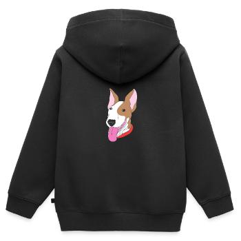 Bull terrier - Sweat Premium à capuche zippé enfant bio - noir - Dos - AI Model Kid Male (0cm)
