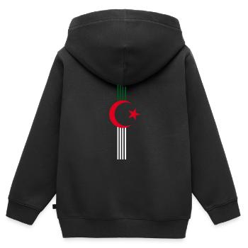 Algerien - Kinder Premium Organic Zip Hoodie - Schwarz - Hinten - AI Model Kid Male (0cm)